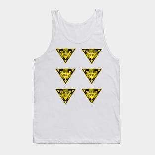 Ejection Seat Danger  Triangle Military Warning Fighter Jet Aircraft Distressed Tank Top